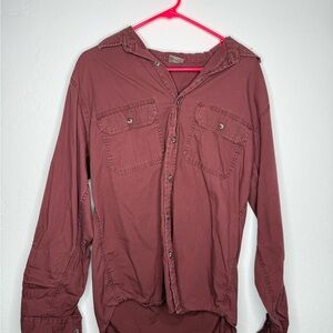 Northwest Men's Button-Up Shirt Jacket - Burgundy